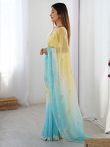 Women's Yellow Festive Saree