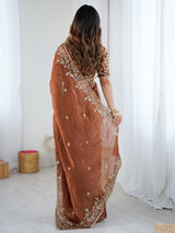 Women's Brown Festive Saree
