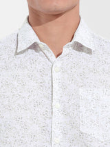 Men's Beige Formal Self Design Full Sleeves Shirt