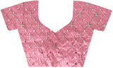Women's Tissue Pink Embellished Designer Saree with Blouse Piece