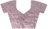 Women's Tissue Pink Embellished Designer Saree with Blouse Piece