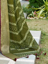 Women's Olive Festive Saree