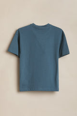 Boys Blue Casual Printed Regular Fit Tshirt