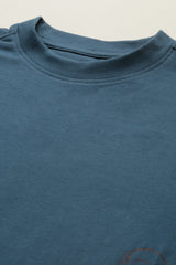 Boys Blue Casual Printed Regular Fit Tshirt