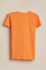 Boys Green and Orange Casual Solid Regular Fit Tshirt - Pack of 2