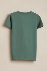 Boys Green and Orange Casual Solid Regular Fit Tshirt - Pack of 2