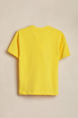 Boys Yellow Casual Printed Regular Fit Tshirt