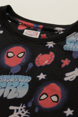 Boys Black Casual Printed Regular Fit Tshirt