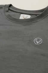 Boys Grey Casual Solid Regular Fit Full Sleeves Tshirt