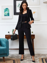 Women's Black Three Piece Blazer Co-ords Set