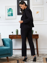 Women's Black Three Piece Blazer Co-ords Set