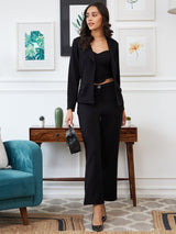 Women's Black Three Piece Blazer Co-ords Set