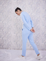 Women's Blue Co-ords Set With Trouser