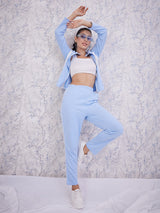 Women's Blue Co-ords Set With Trouser