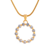 Women's Gold Plated CZ Round White Candy Pendant with Chain