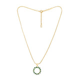 Women's Gold Plated Trendy Green Candy Pendant with Chain