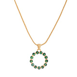 Women's Gold Plated Trendy Green Candy Pendant with Chain