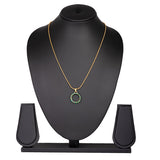Women's Gold Plated Trendy Green Candy Pendant with Chain