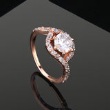 Women's Rose Gold Plated CZ White Sparkling Finger Ring