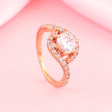Women's Rose Gold Plated CZ White Sparkling Finger Ring