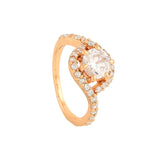 Women's Rose Gold Plated CZ White Sparkling Finger Ring