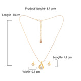 Women's Gold Plated Flower Diamante Pendant Necklace Set