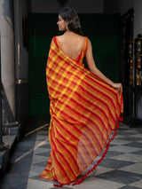 Women's Multicolor Cotton Zari Saree