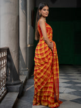 Women's Multicolor Cotton Zari Saree