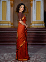 Women's Red Mul Modal Saree