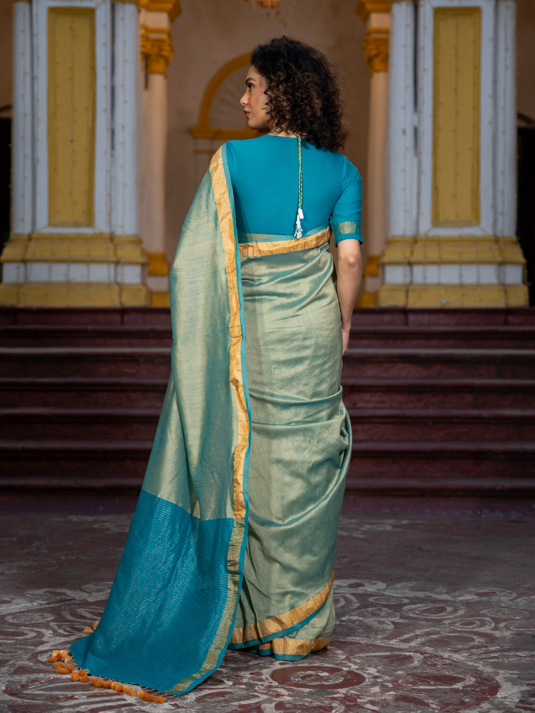 Women's Green Mul Modal Saree