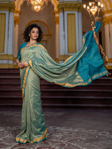 Women's Green Mul Modal Saree