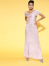 Women's Purple Party Regular Fit Solid Half Sleeves Dress