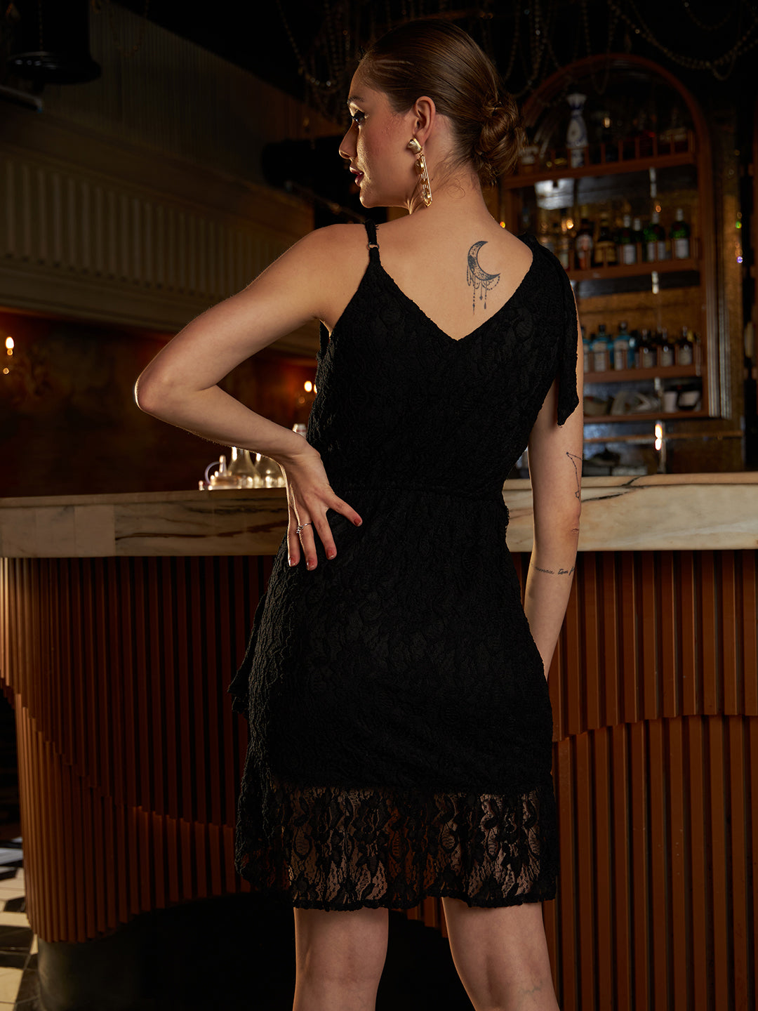 Women's Black Party Regular Fit Solid Sleeveless Dress