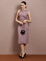 Women's Purple Casual Bodycon Solid Sleeveless Dress