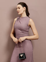 Women's Purple Casual Bodycon Solid Sleeveless Dress