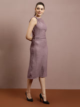 Women's Purple Casual Bodycon Solid Sleeveless Dress