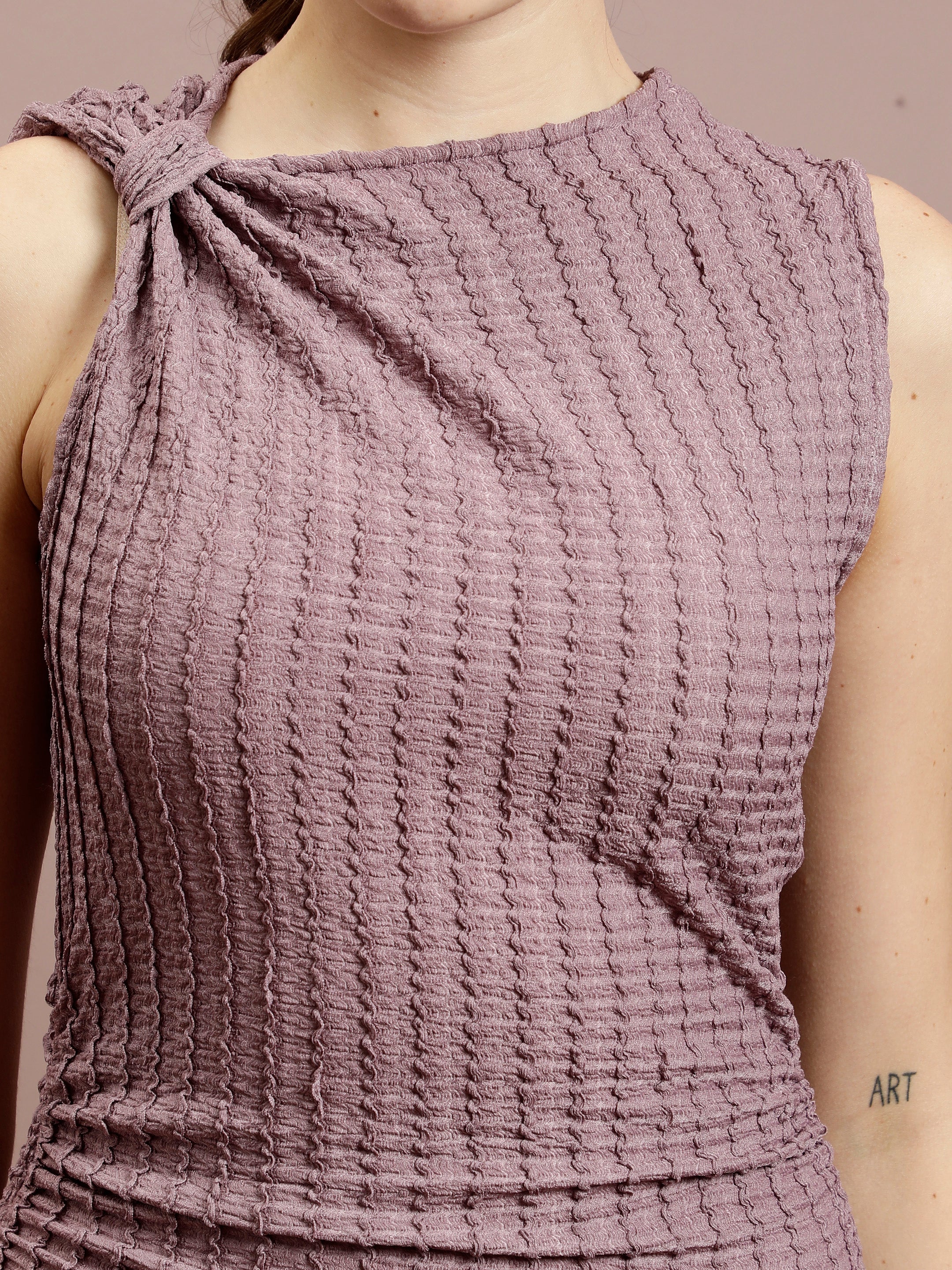 Women's Purple Casual Bodycon Solid Sleeveless Dress