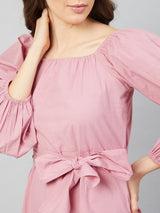 Women's Purple Casual Regular Fit Solid Full Sleeves Dress