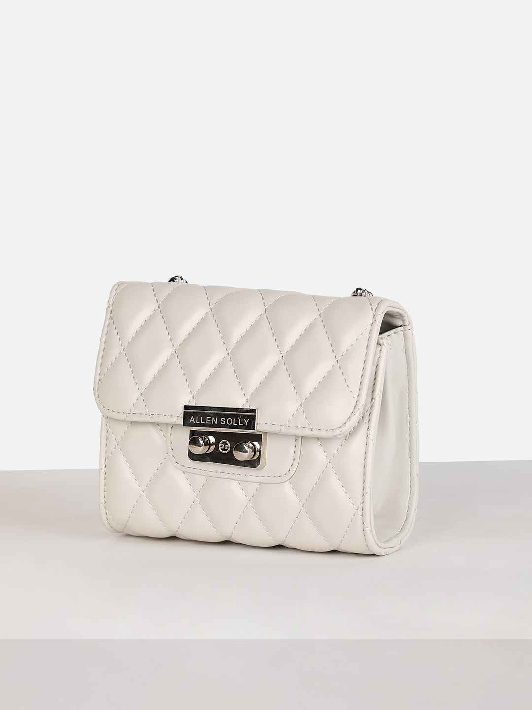 Women's Off White Quilted Sling Bag