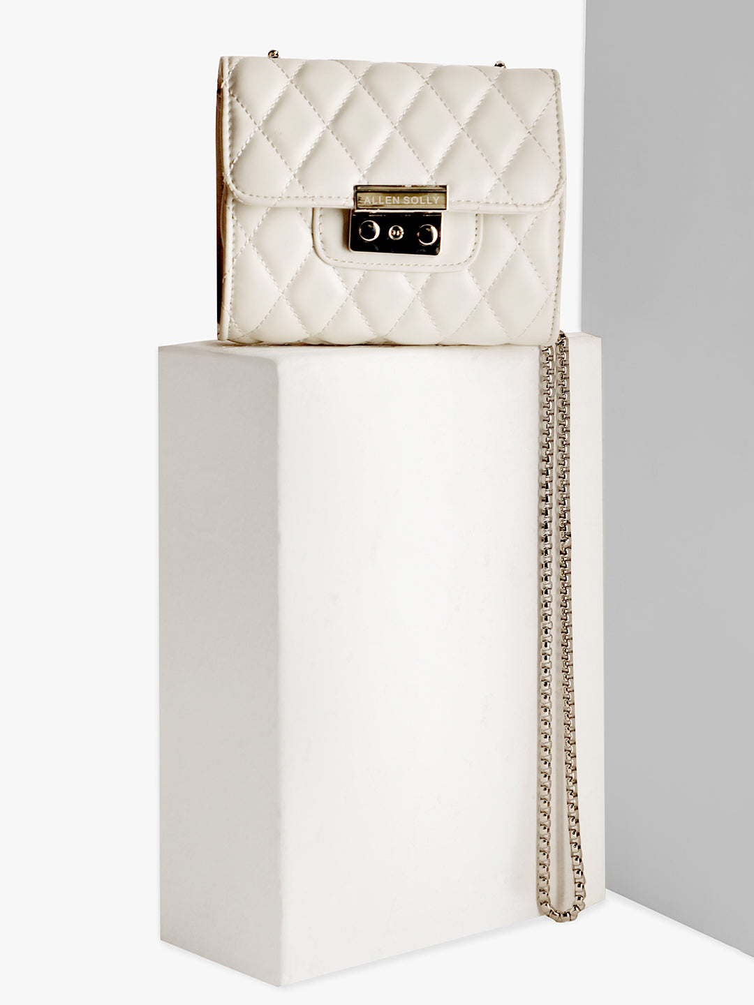 Women's Off White Quilted Sling Bag