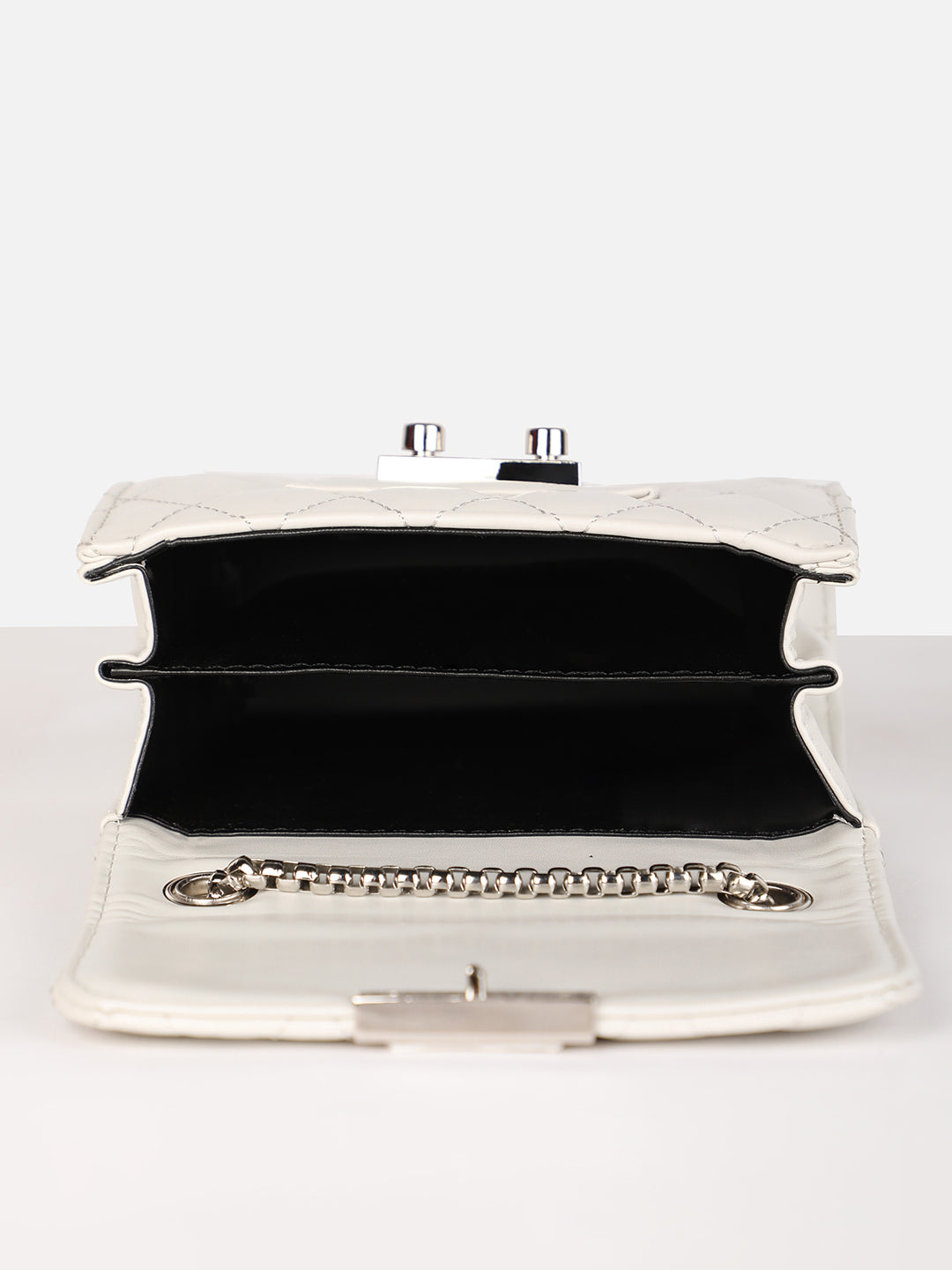 Women's Off White Quilted Sling Bag