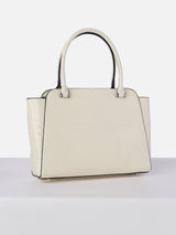 Women's White Textured Satchel