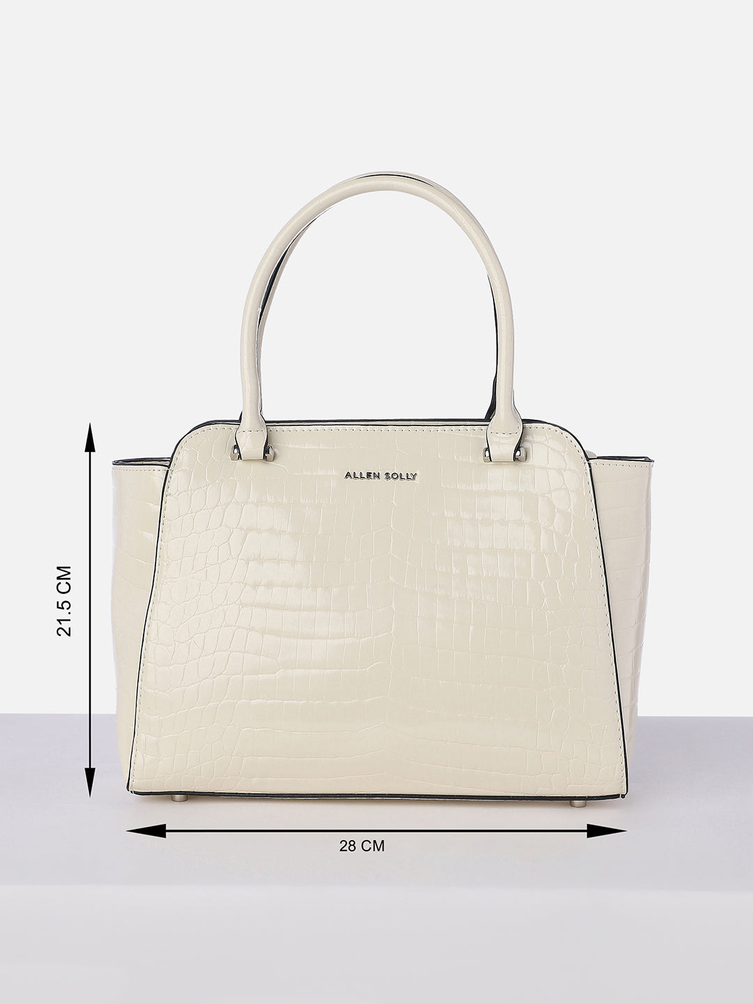 Women's White Textured Satchel