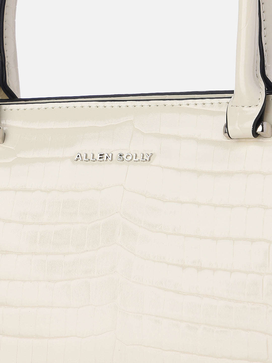 Women's White Textured Satchel