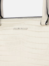Women's White Textured Satchel