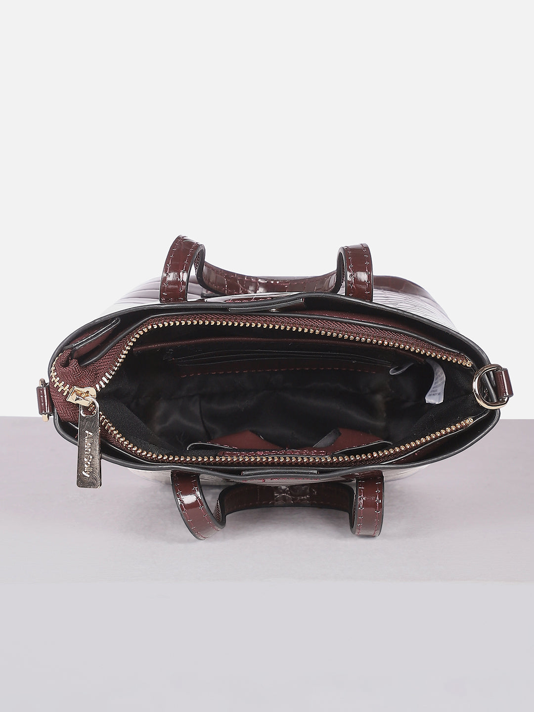 Women's Red Textured Satchel