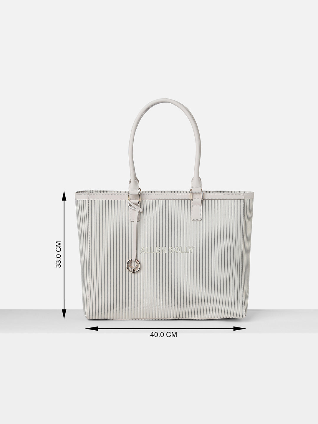Women's Grey Striped Satchel
