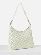 Women's Beige Quilted Sling Bag