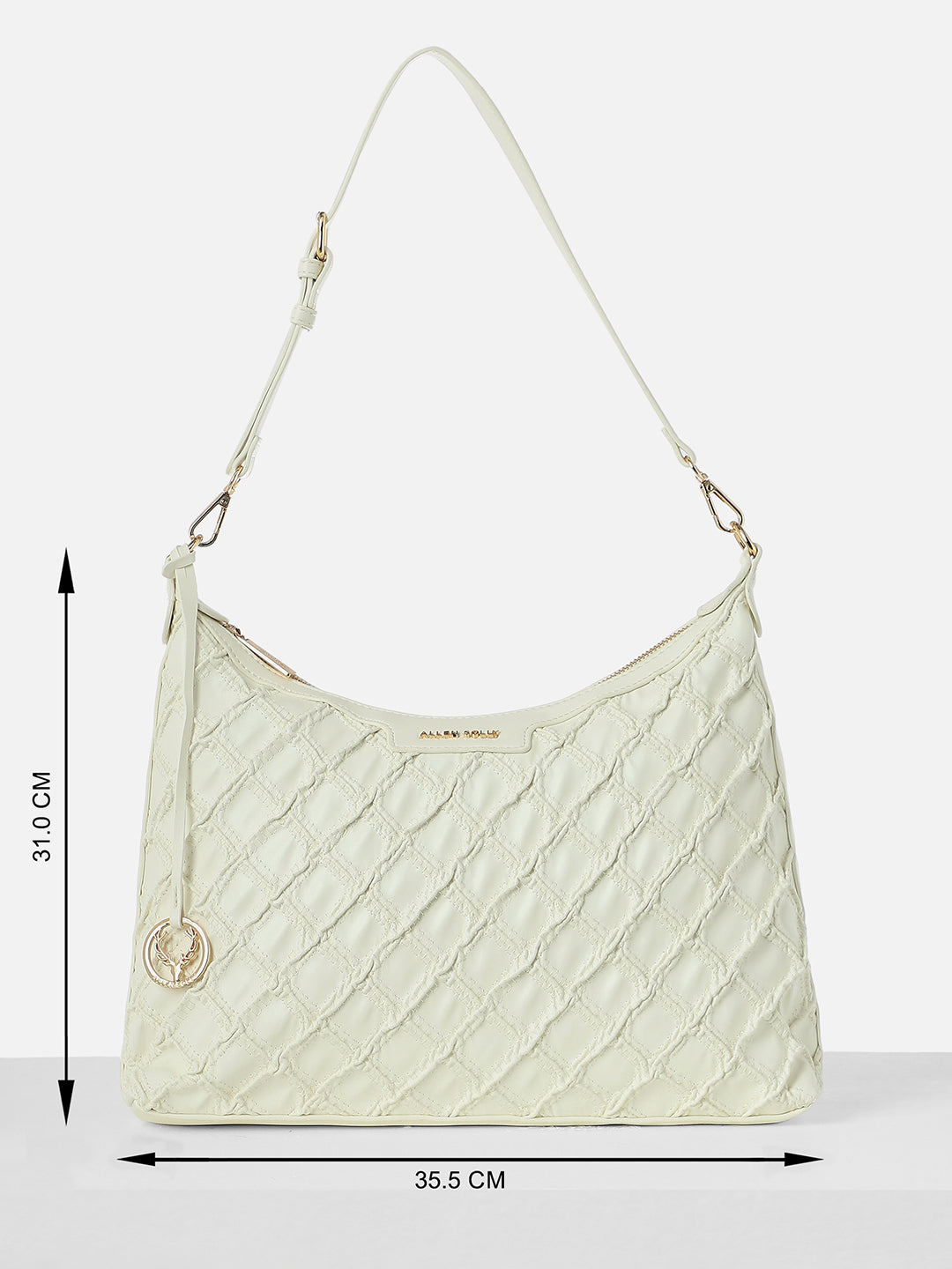 Women's Beige Quilted Sling Bag