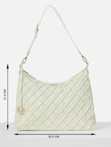 Women's Beige Quilted Sling Bag